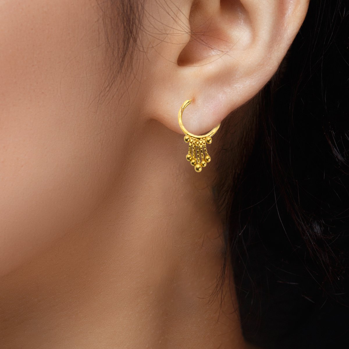 8 Ball Gold Earrings With Free and Fast Shipping - Pearlkraft