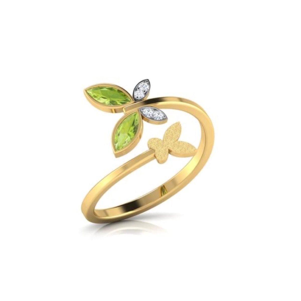 Green Leaf Diamond Ring