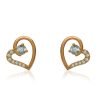 Twin Heart Gold Earrings